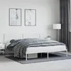 Image de vidaXL Cadre de lit métal avec tête de lit blanc 183x213 cm