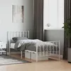 Image de vidaXL Cadre de lit métal sans matelas avec pied de lit blanc 80x200cm