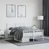 Image de vidaXL Cadre de lit métal avec tête de lit/pied de lit blanc 120x190cm