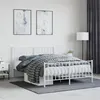 Image de vidaXL Cadre de lit métal avec tête de lit/pied de lit blanc 135x190cm