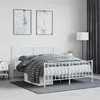 Image de vidaXL Cadre de lit métal sans matelas et pied de lit blanc 140x190 cm