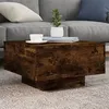 Image de vidaXL Table basse avec lumières LED chêne fumé 55x55x31 cm836578