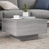 Image de vidaXL Table basse avec lumiÃ¨res LED sonoma gris 55x55x31 cm