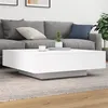 Image de vidaXL Table basse avec lumières LED blanc 100x100x31 cm836602