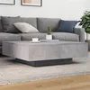 Image de vidaXL Table basse avec lumières LED gris béton 100x100x31 cm836605