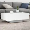 Image de vidaXL Table basse avec lumières LED blanc 85x55x31 cm836609