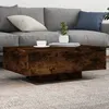 Image de vidaXL Table basse avec lumières LED chêne fumé 85x55x31 cm836613