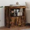 Image de vidaXL Buffet avec lumières LED chêne fumé 60x37x67 cm836655