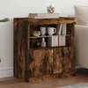 Image de Vidaxl Buffet Avec LumiÃ¨res Led ChÃªne FumÃ© 60x37x67 Cm