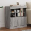 Image de vidaXL Buffet avec lumiÃ¨res LED sonoma gris 60x37x67 cm