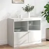 Image de vidaXL Buffet avec lumières LED blanc 81x37x67 cm836658