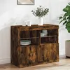 Image de vidaXL Buffet avec lumières LED chêne fumé 81x37x67 cm836662