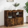 Image de Vidaxl Buffet Avec LumiÃ¨res Led ChÃªne FumÃ© 81x37x67 Cm