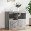 Image de vidaXL Buffet avec lumières LED sonoma gris 81x37x67 cm