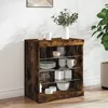 Image de Vidaxl Buffet Avec LumiÃ¨res Led ChÃªne FumÃ© 60,5x37x67 Cm