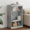 Image de vidaXL Buffet avec lumières LED gris béton 60,5x37x100 cm