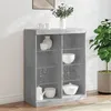 Image de vidaXL Buffet avec lumières LED gris béton 81x37x100 cm