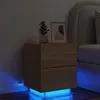 Image de vidaXL Armoire de chevet avec lumières LED chêne sonoma836739