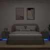 Image de vidaXL Armoires de chevet et lumiÃ¨res LED 2 pcs gris bÃ©ton