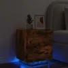 Image de vidaXL Armoire de chevet et lumières LED chêne fumé bois d'ingénierie836743