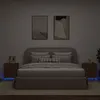 Image de vidaXL Armoires de chevet et lumières LED 2 pcs chêne marron836748