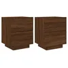 Image de vidaXL Armoires de chevet et lumiÃ¨res LED 2 pcs chÃªne marron