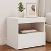 Image de vidaXL Tables de chevet avec lumières LED 2 pcs blanc 50x40x45 cm836764