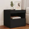 Image de vidaXL Tables de chevet avec lumières LED 2 pcs noir 50x40x45 cm836766