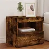 Image de vidaXL Table de chevet avec lumières LED chêne fumé 50x40x45 cm836771