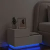 Image de vidaXL Table de chevet avec lumières LED blanc 70x36x40,5 cm836777