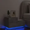 Image de vidaXL Table de chevet avec lumières LED gris béton 70x36x40,5 cm836780