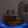 Image de vidaXL Table de chevet avec lumières LED chêne fumé 70x36x40,5 cm836781
