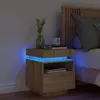 Image de vidaXL Armoire de chevet avec lumières LED chêne sonoma 40x39x48,5 cm836788