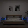 Image de vidaXL Armoires de chevet avec lumières LED 2 pcs gris béton836791