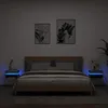 Image de vidaXL vidaXL Armoires de chevet avec lumières LED 2 pcs gris béton