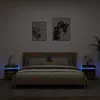 Image de vidaXL Armoires de chevet avec lumières LED 2 pcs chêne fumé836793