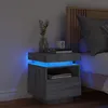 Image de vidaXL Table De Chevet 40x39x48,5 Cm Bois Contreplaqué Sonoma Gris Éclairage Led Rvb