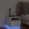 Image de vidaXL Table de chevet avec lumières LED blanc 40x39x37 cm836798