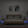 Image de vidaXL Armoires de chevet avec lumiÃ¨res LED 2 pcs blanc 40x39x37 cm