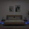 Image de vidaXL Armoires de chevet avec lumières LED 2 pcs gris béton836805
