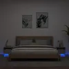 Image de vidaXL Armoires de chevet avec lumiÃ¨res LED 2 pcs gris bÃ©ton