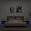 Image de vidaXL Armoires de chevet avec lumières LED 2 pcs chêne fumé836807