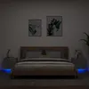 Image de vidaXL Tables de chevet murales avec lumières LED 2 pcs gris béton836819