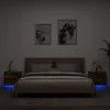 Image de vidaXL Tables de chevet murales avec lumières LED 2 pcs chêne fumé836821