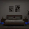 Image de Vidaxl Tables De Chevet Murales Avec LumiÃ¨res Led 2 Pcs ChÃªne FumÃ©