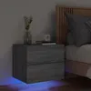Image de Vidaxl Table De Chevet Murale Avec LumiÃ¨res Led Sonoma Gris