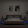 Image de vidaXL Tables de chevet murales avec lumières LED 2 pcs sonoma gris