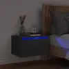 Image de vidaXL Table de chevet murale avec lumières LED noir836828