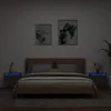 Image de vidaXL Vidaxl Tables De Chevet Murales Avec Lumières Led 2 Pcs Noir