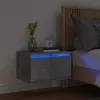 Image de vidaXL Table de chevet murale avec lumières LED gris béton836832